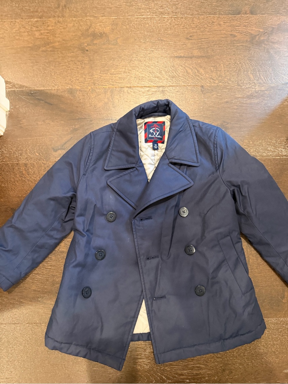 Brooks Brothers Navy Blue Kids Double-Breasted Peacoat